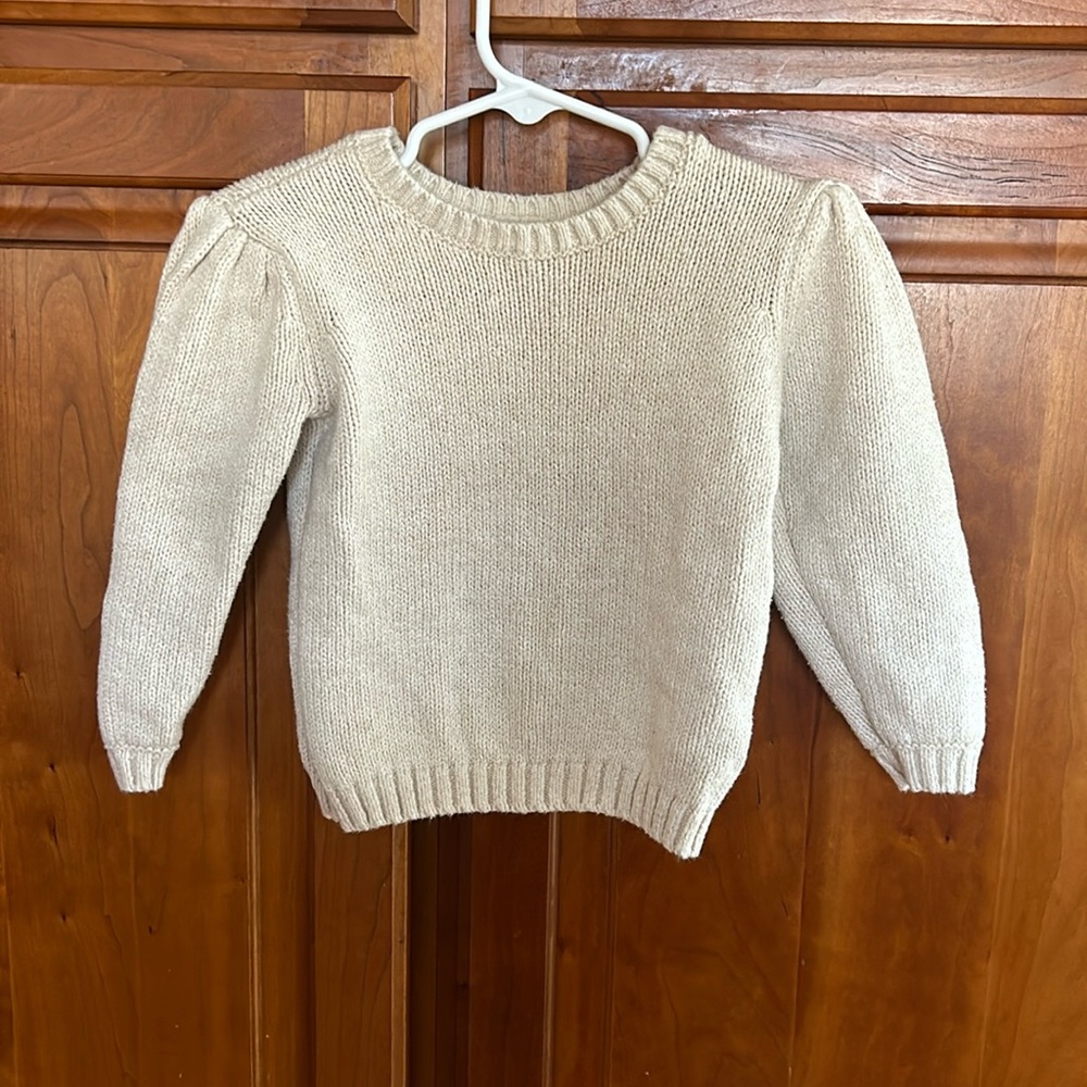 Cream knit sweater toddler girls